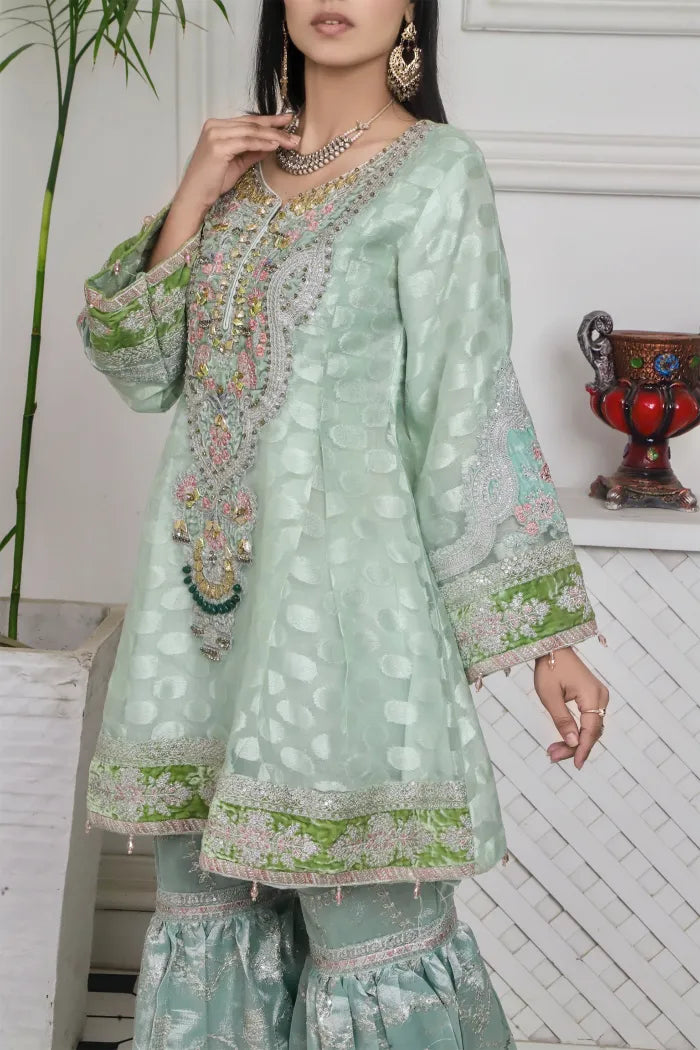 Pakistani Fancy Suits Maria B-1412-Light Green