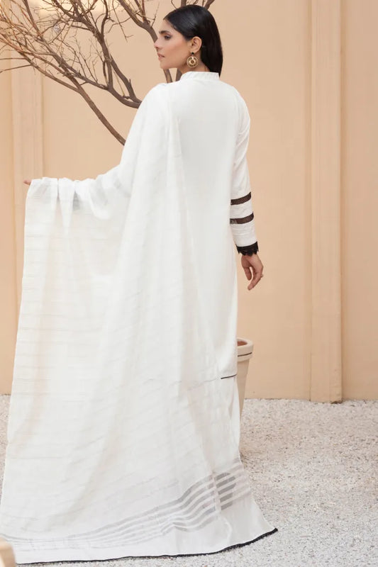 Readymade Ladies Linen Pakistani Suit-1404-White