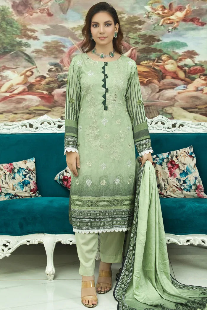 Asim Jofa Cotton Karandi-1432-PIXIE GREEN