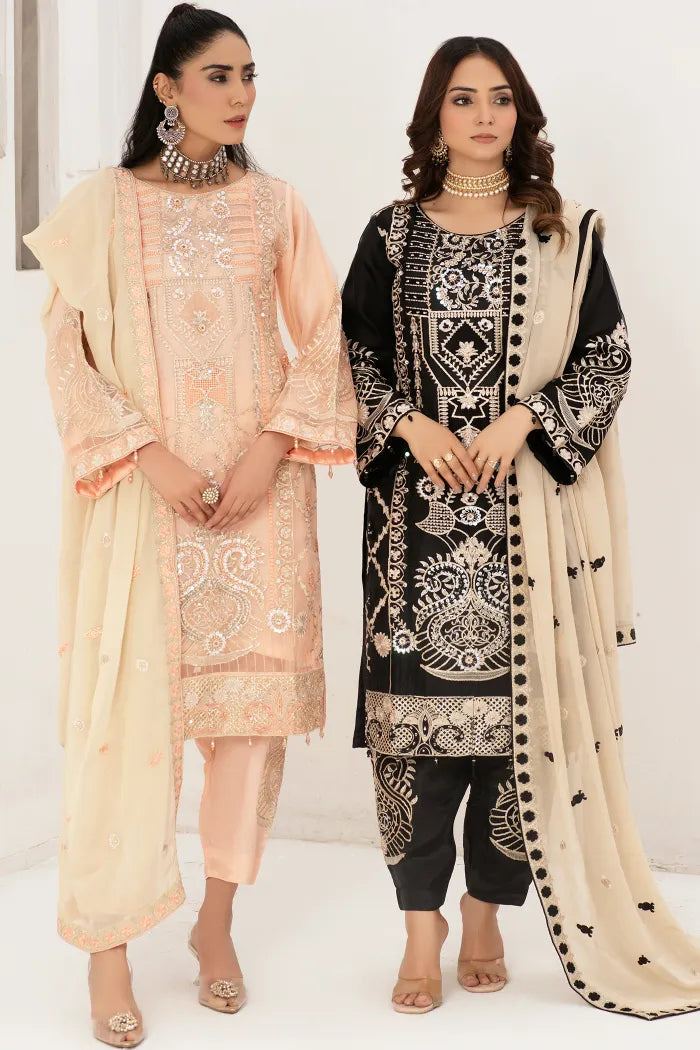 Readymade Pakistani Suits Fancy Emaan Adeel-1346-Peach