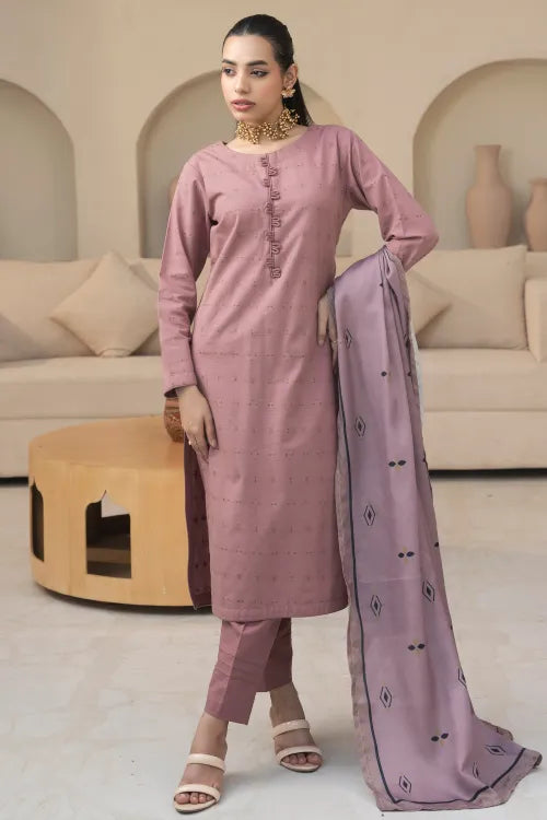 Pakistani Ready to Wear winter Khadder Dusty pink Suit for Women – Winter Designer Collection
