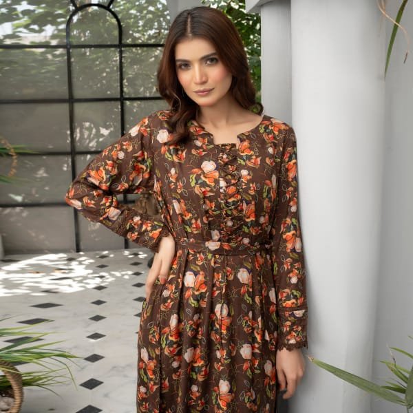 Ethnic Linen Co-ords-1429-Brown