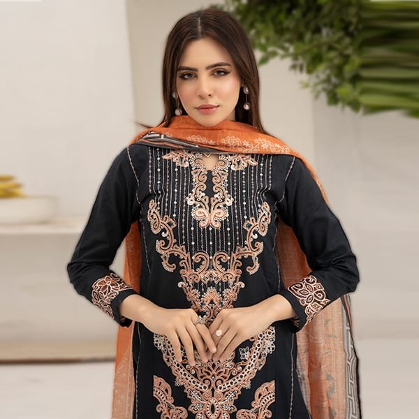 Jazmin Embroidered Lawn 1468 Charcoal