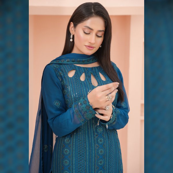 Ladies chiffon by Maria B 1475 Zinc