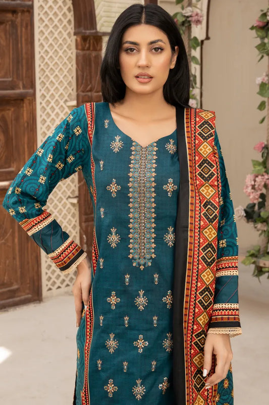 Pakistani Suits Embroidery Lawn1466-Blue