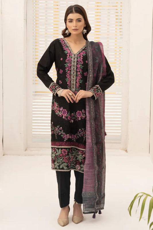 Elan Embroidered Chikan Kari Lawn 1468 Black