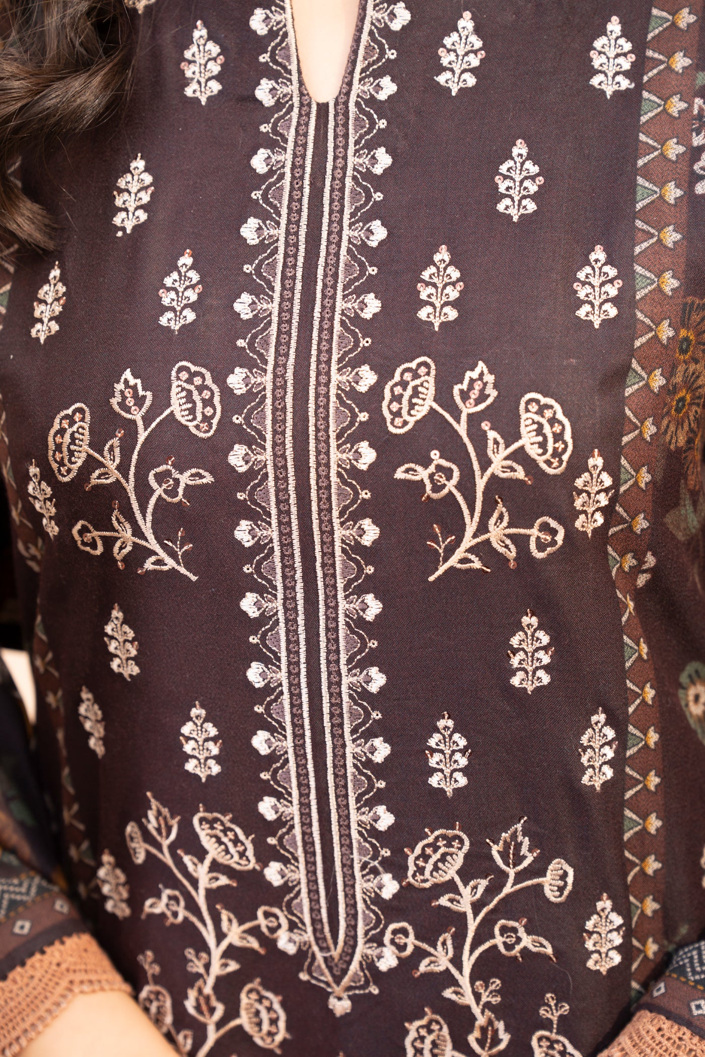 Pakistani Embroidered Mahroon Dhanak Suit for Women – Winter Designer Collection