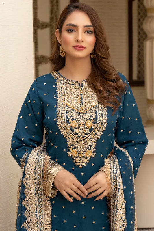 Partywear Chiffon Asim Jofa 1464 Zinc