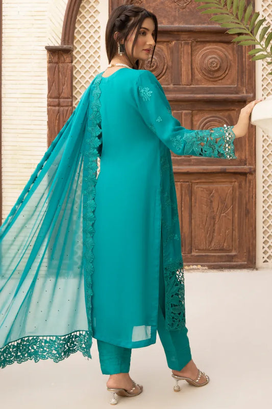 Partywear Chiffon Maria B 1464 Jade Green