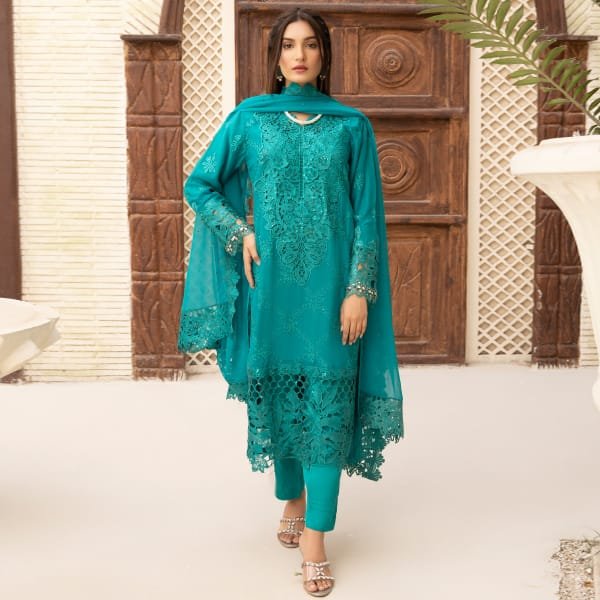 Partywear Chiffon Maria B 1464 Jade Green