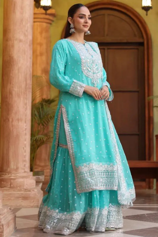 Fancy Ladies Suits Asim Jofa 1464 Light Aqua