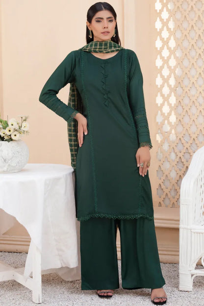 Readymade Ladies Linen Pakistani Suit-1404-Green