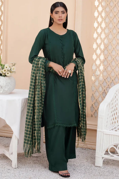 Readymade Ladies Linen Pakistani Suit-1404-Green