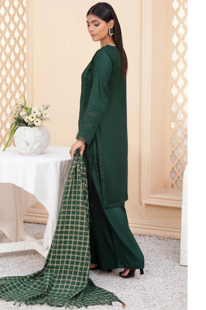 Readymade Ladies Linen Pakistani Suit-1404-Green