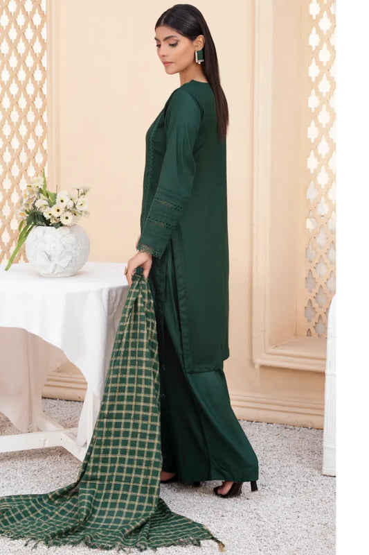 Readymade Ladies Linen Pakistani Suit-1404-Green