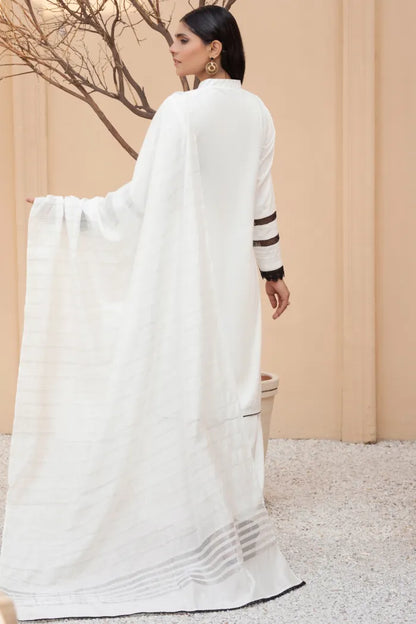 Readymade Ladies Linen Pakistani Suit-1404-White