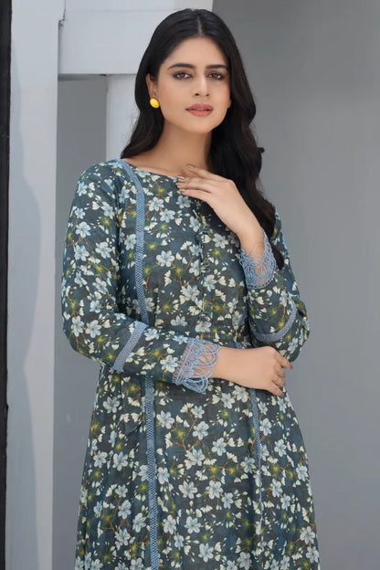 Dhanak Floral Printed Women Wear Frock Co-Ord-1451-Lt Green