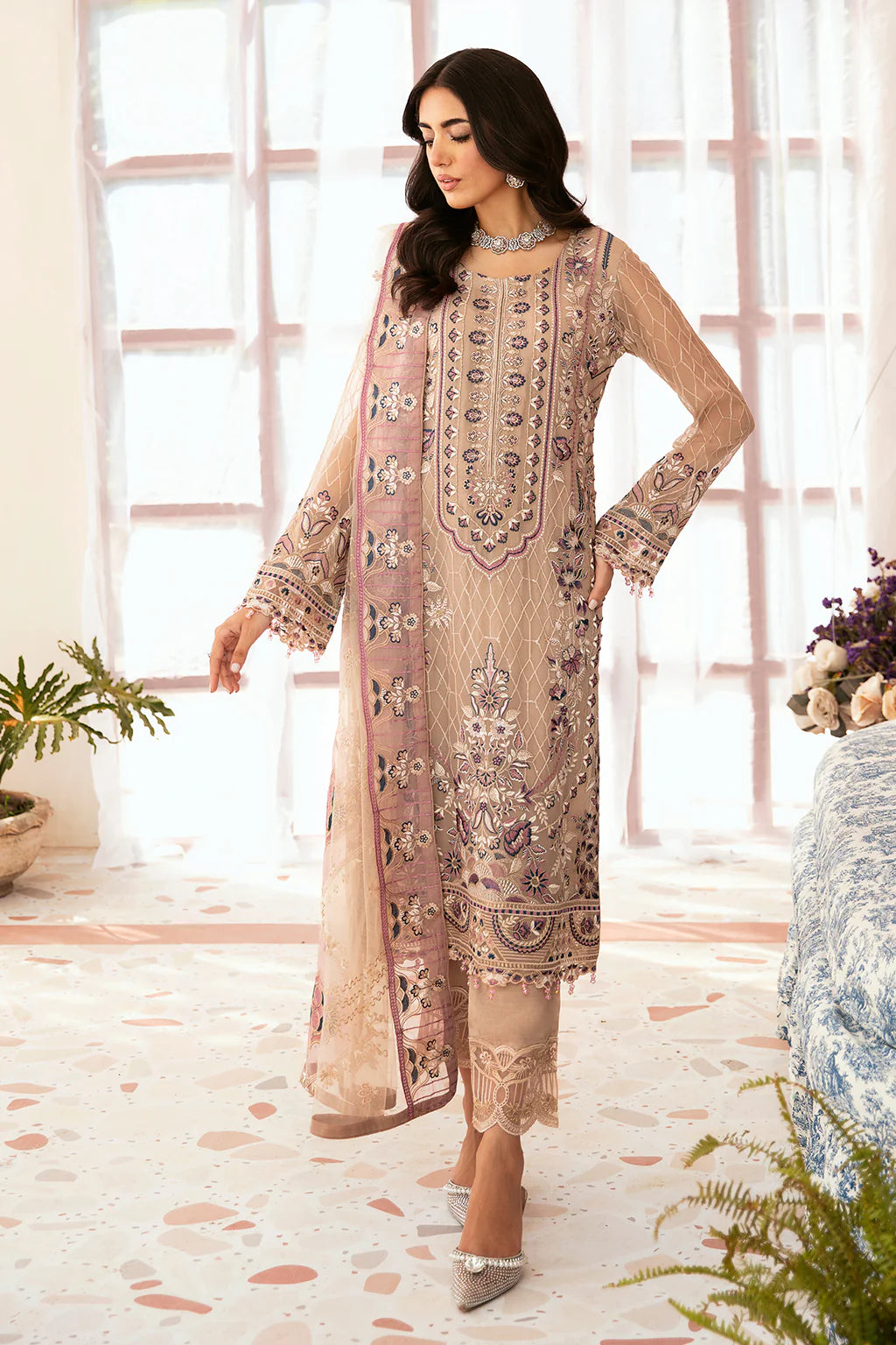 Chiffon Partywear Pakistani Ladies suit by Ramsha