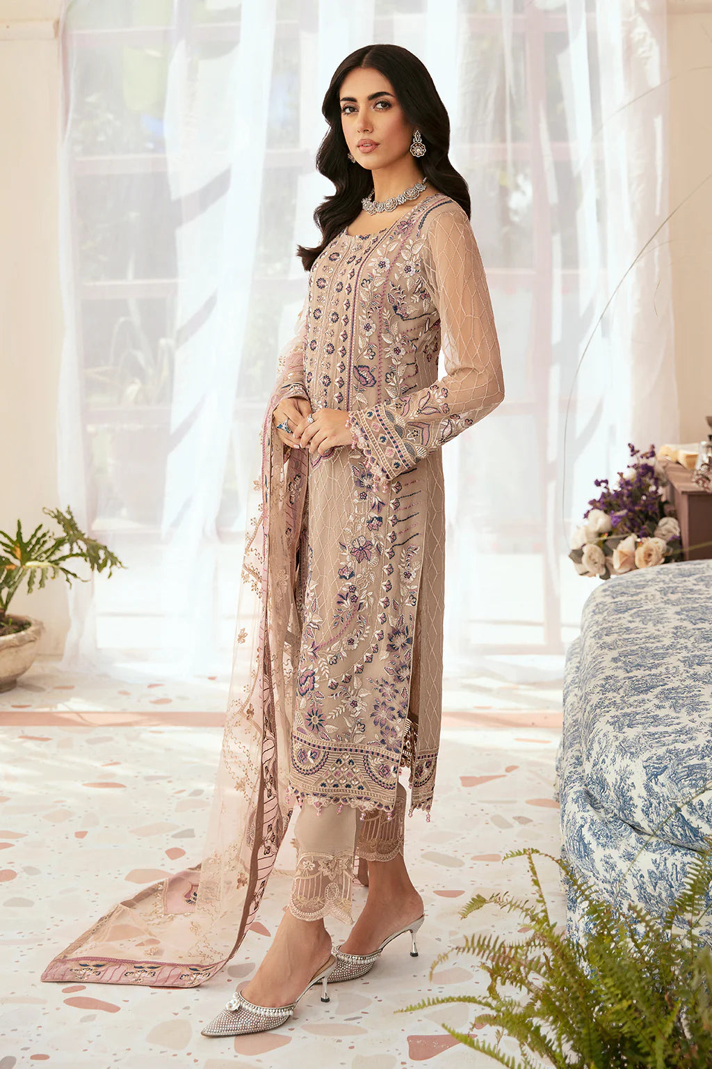 Chiffon Partywear Pakistani Ladies suit by Ramsha