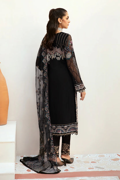 Pakistani Ladies suit Party wear Chiffon by Ramsha-1457-Black
