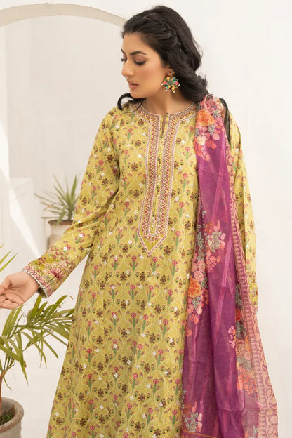 Pakistani Women’s Casual Wear 3-Piece Suit, Mother & Daughter Collection – Lawn, Green | 1469 | Designer Rack