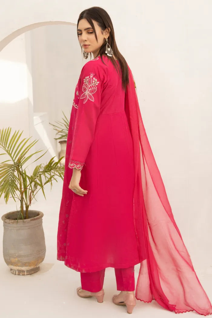 Pakistani Women’s Casual Wear 3-Piece Suit, Mother & Daughter Collection – Lawn, Pink | 1469 | Designer Rack