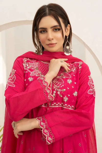 Pakistani Women’s Casual Wear 3-Piece Suit, Mother & Daughter Collection – Lawn, Pink | 1469 | Designer Rack