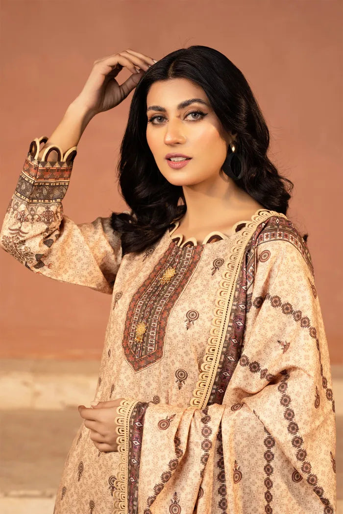 3 Pc Winter Dhank wool suit |Off White