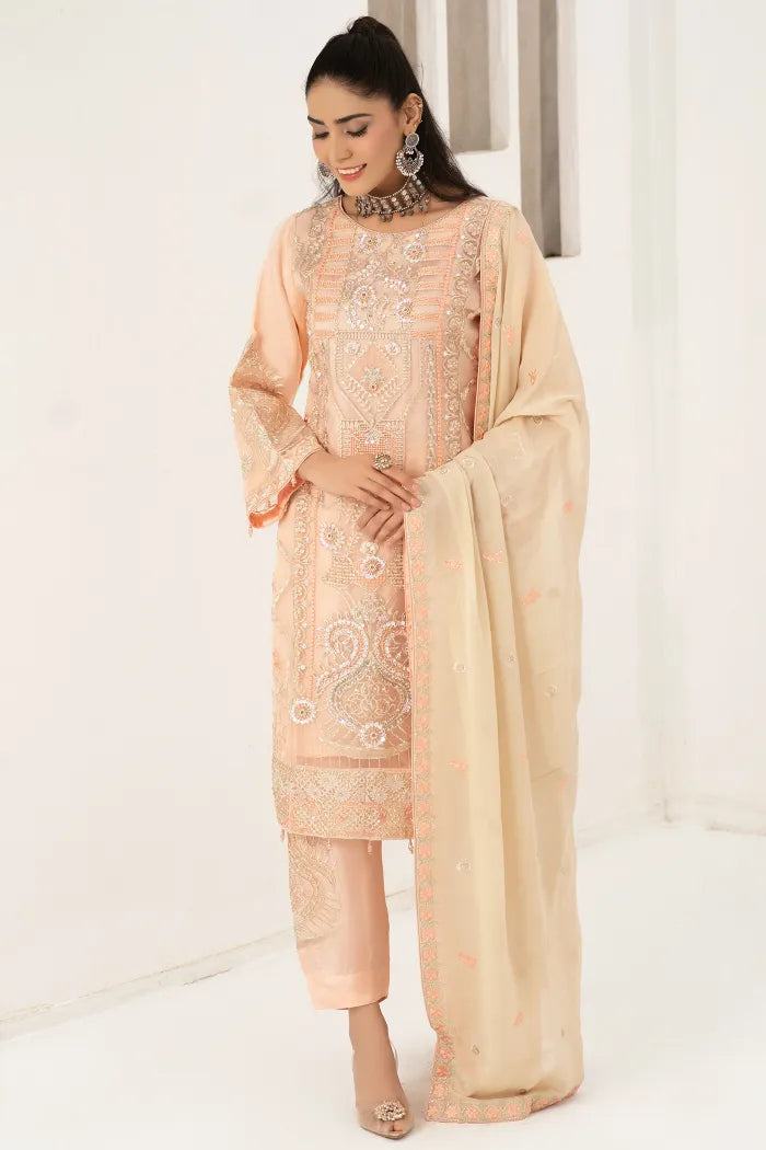 Readymade Pakistani Suits Fancy Emaan Adeel-1346-Peach