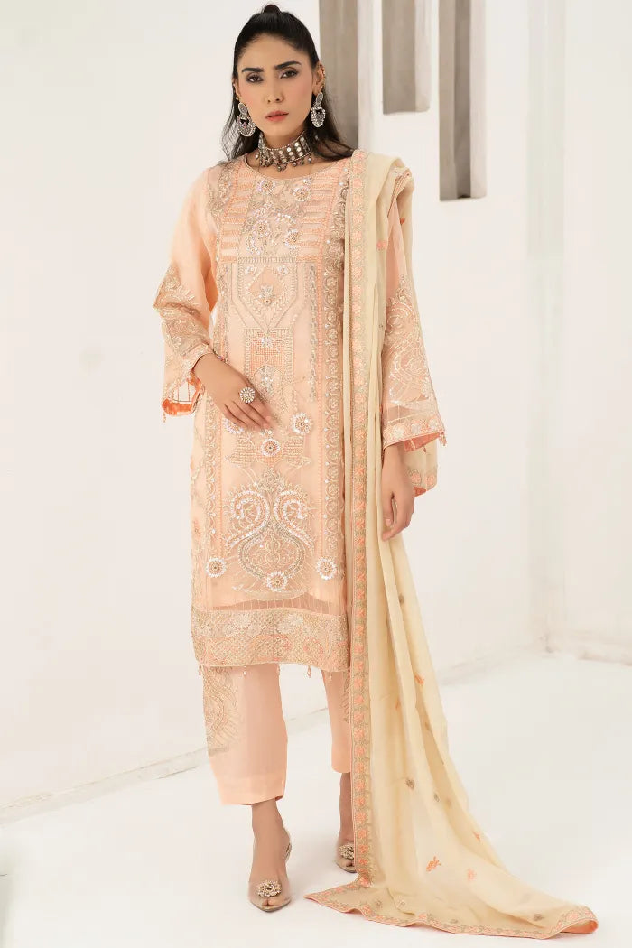 Readymade Pakistani Suits Fancy Emaan Adeel-1346-Peach
