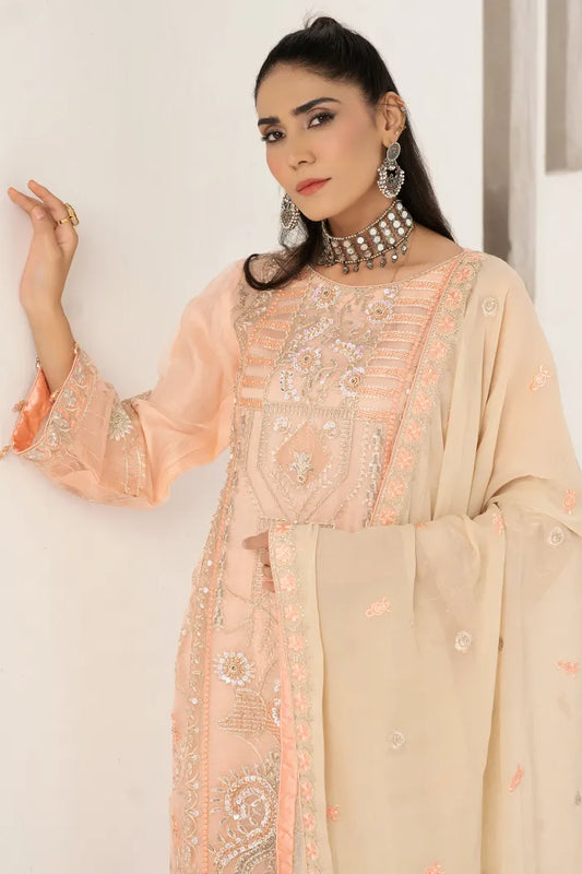 Readymade Pakistani Suits Fancy Emaan Adeel-1346-Peach