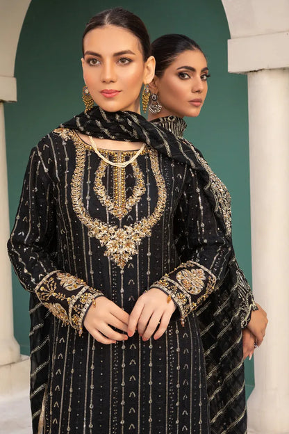 Pakistani Wedding Suit Imrozia Chiffon-1416-BLACK