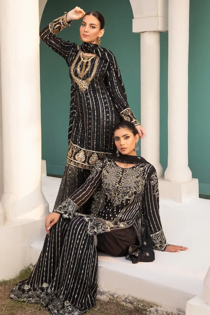 Pakistani Wedding Suit Imrozia Chiffon-1416-BLACK