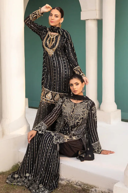 Pakistani Wedding Suit Imrozia Chiffon-1416-BLACK