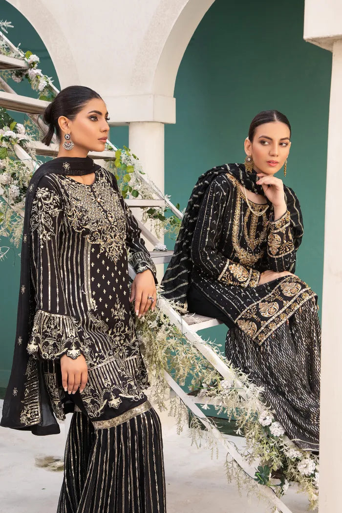 Pakistani Wedding Suit Imrozia Chiffon-1416-BLACK