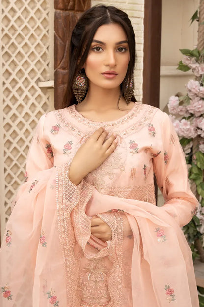 Pakistani Women’s Party Wear Lehenga – Organza, Pink | Designer Rack