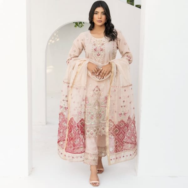 Pakistani Organza Suit Readymade Baroque