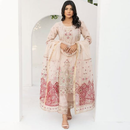 Pakistani Organza Suit Readymade Baroque