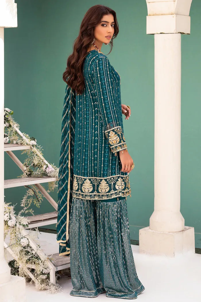Pakistani Wedding Suit Imrozia Chiffon-1416-GREEN