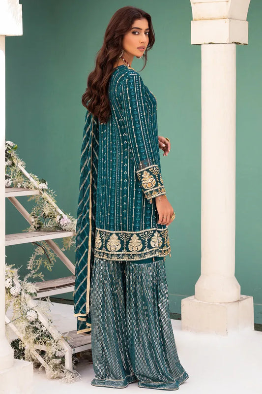 Pakistani Wedding Suit Imrozia Chiffon-1416-GREEN