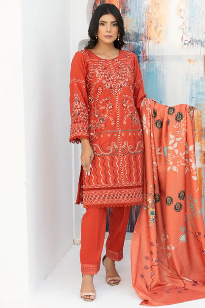 Dhanak Iznik Embroidery Pakistani Suits-1459-Rust
