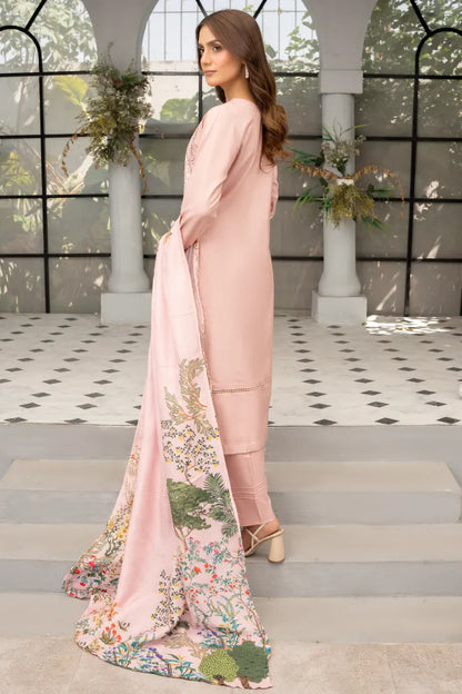 Elaf Dhanak Chikan Kari Suits 1465 Pink