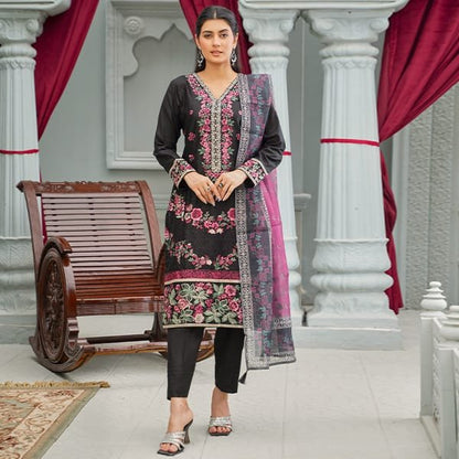 Elan Embroidered Chikan Kari Lawn 1468 Black