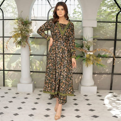 Ethnic Linen Co-ords-1429-Olive