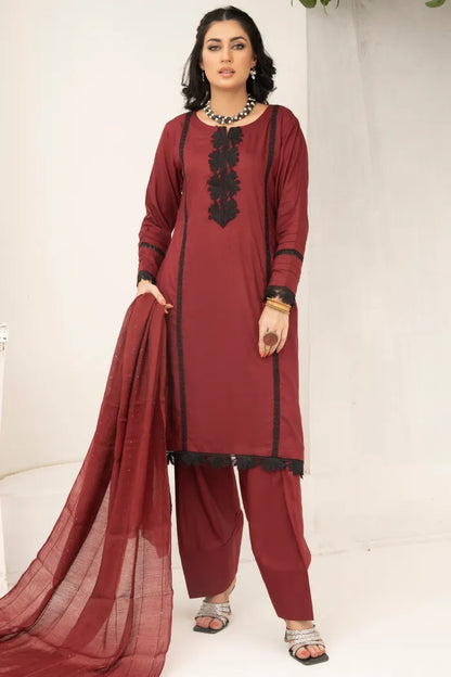 Farshi Shalwar Linen Mahroon 1467