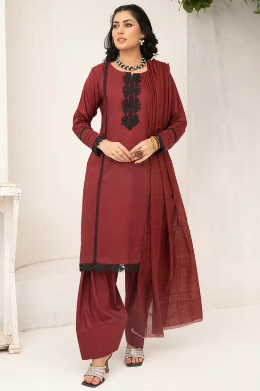 Farshi Shalwar Linen Mahroon 1467