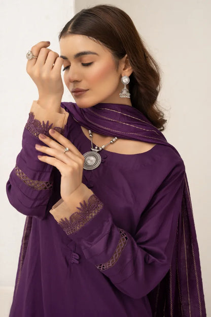 Farshi Shalwar Readymade Linen Violet 1467