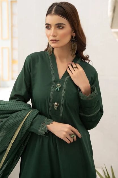 Farshi Shalwar Readymade Linen Green 1467