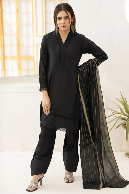 Farshi Shalwar Linen Black 1467
