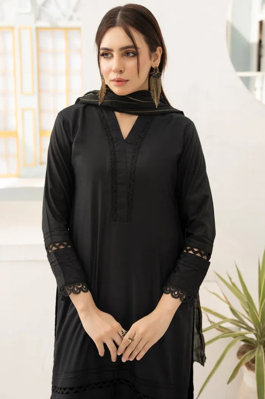 Farshi Shalwar Linen Black 1467